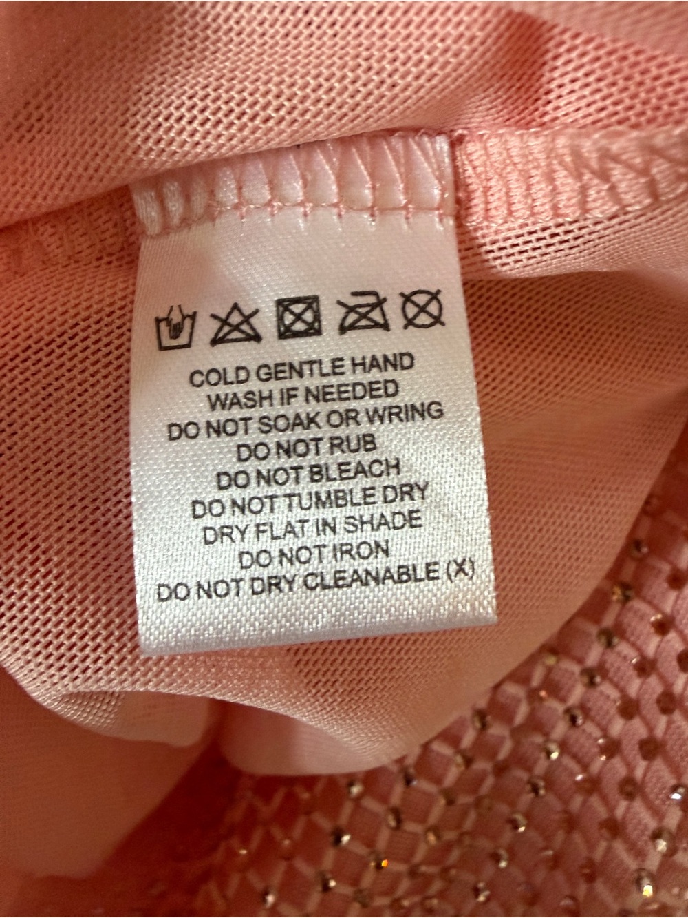 Meshki Samira Flare Sleeve Diamante Mesh Mini Dress Baby Pink size Small - Picture 7 of 8